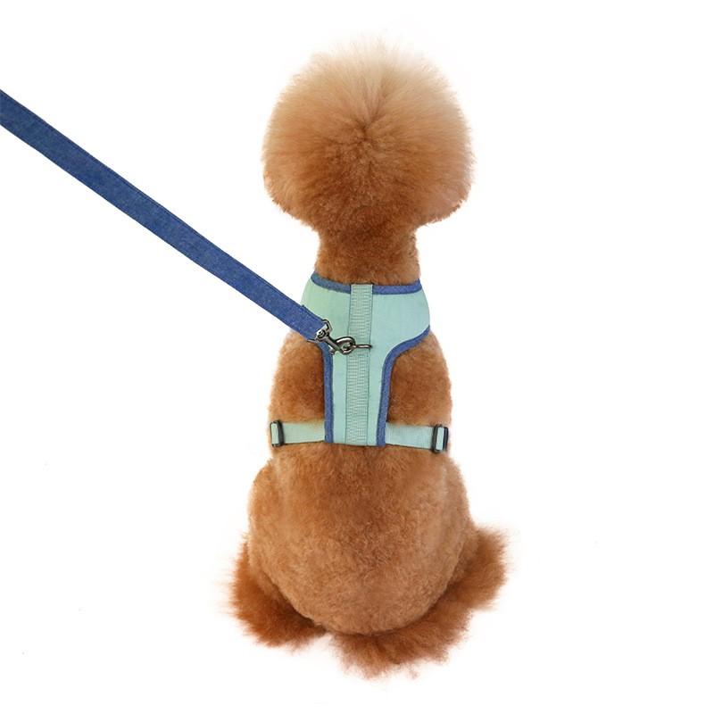 Adjustable Dog Harness Vest With Leash Attached Comfortable Cotton Pet Chest Strap Small To Large Dogs