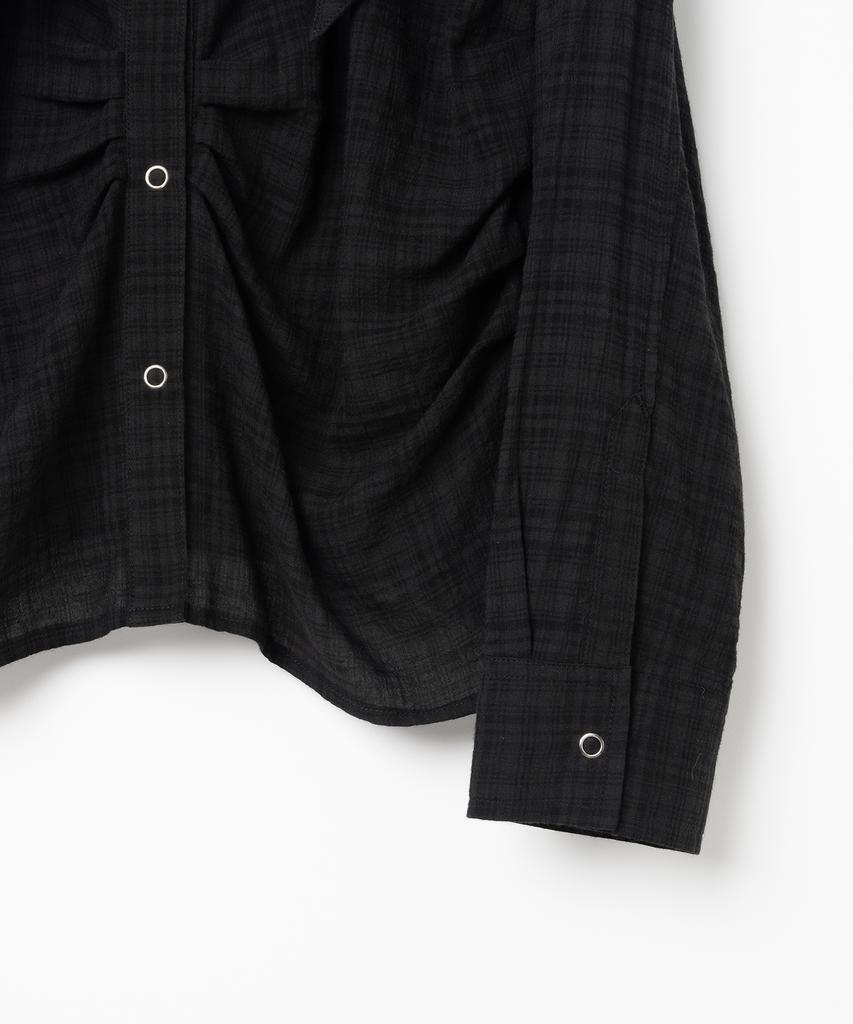 MILLO WOMEN Ribbon Tie Shirt [Black]