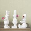 3 шт. Милая фигурка кролика для пары, керамическая статуэтка кролика, скульптура животного, Рождество
