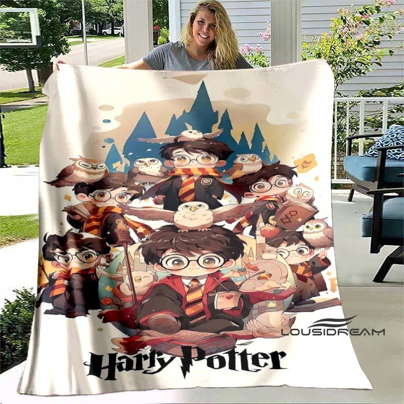Cute & Kawaii-Style 3D Printed Blanket — Harry Potter Theme: Warm and Cozy Flannel Throw. Perfect for Bedrooms, Sofas, Beds, Sea