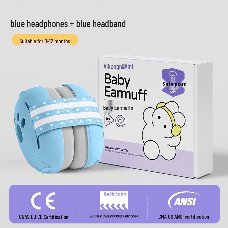 Звукоизоляционные детские наушники: Регулируемые наушники с шумоподавлением для младенцев (0-3 года) - Идеально для путешествий на самолете и сна
