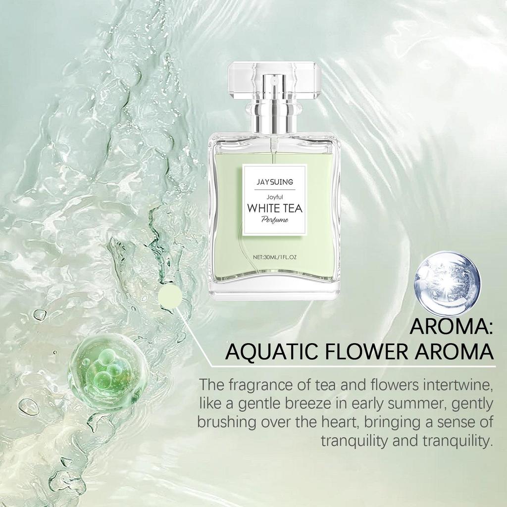 Jaysuing Духи Чистый Белый Чай 30 мл - Стойкий, легкий аромат, свежий и элегантный цветочный парфюм для тела.