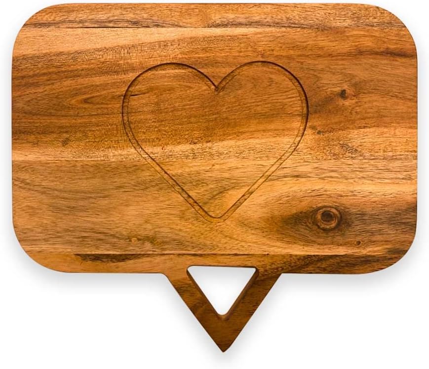 Valentine's Day Gift Organic Acacia Kitchen Cutting Chopping Charcuterie Board Platter Butcher Block for Cheese and Vegetables