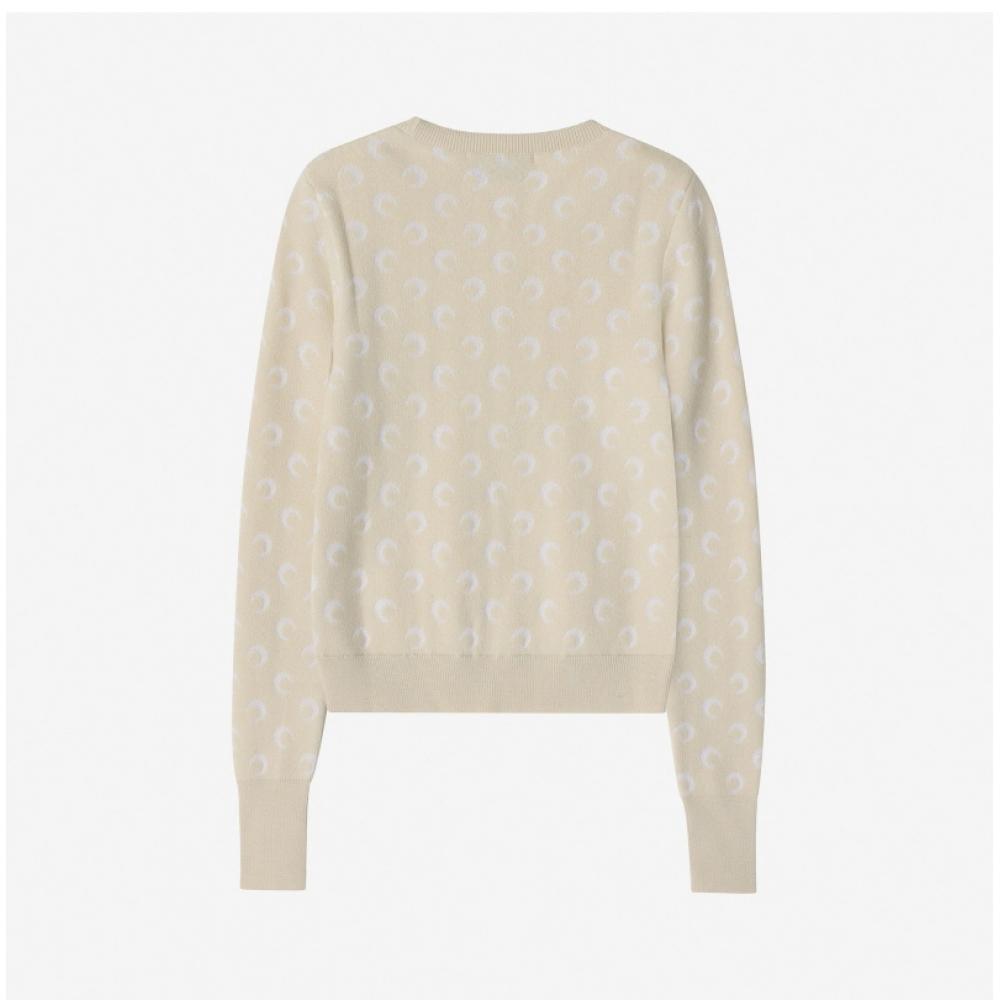 Marine Serre Жаккардовый Облегающий Женский Трикотаж Wtk014a Ckni0530 Wh20