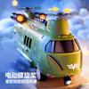 Большой самолет игрушка трансформер вертолет звук и свет музыка многофункциональный трек катапультирование военный тележка мальчик подарок