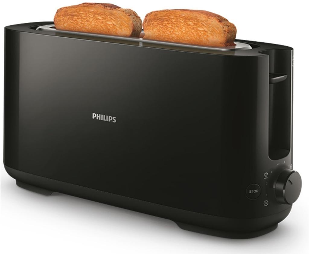 Тостер - PHILIPS - HD2590/90 - Коллекция Daily petit déjeuner - 1 длинная щель - 830 Вт - Черный