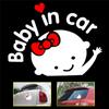 10pcs Cute Safe Car Stick Cartoon Car Stickers Boy Girl with Bow Baby Decoration Car Styling Baby On Board Acessories Decoration