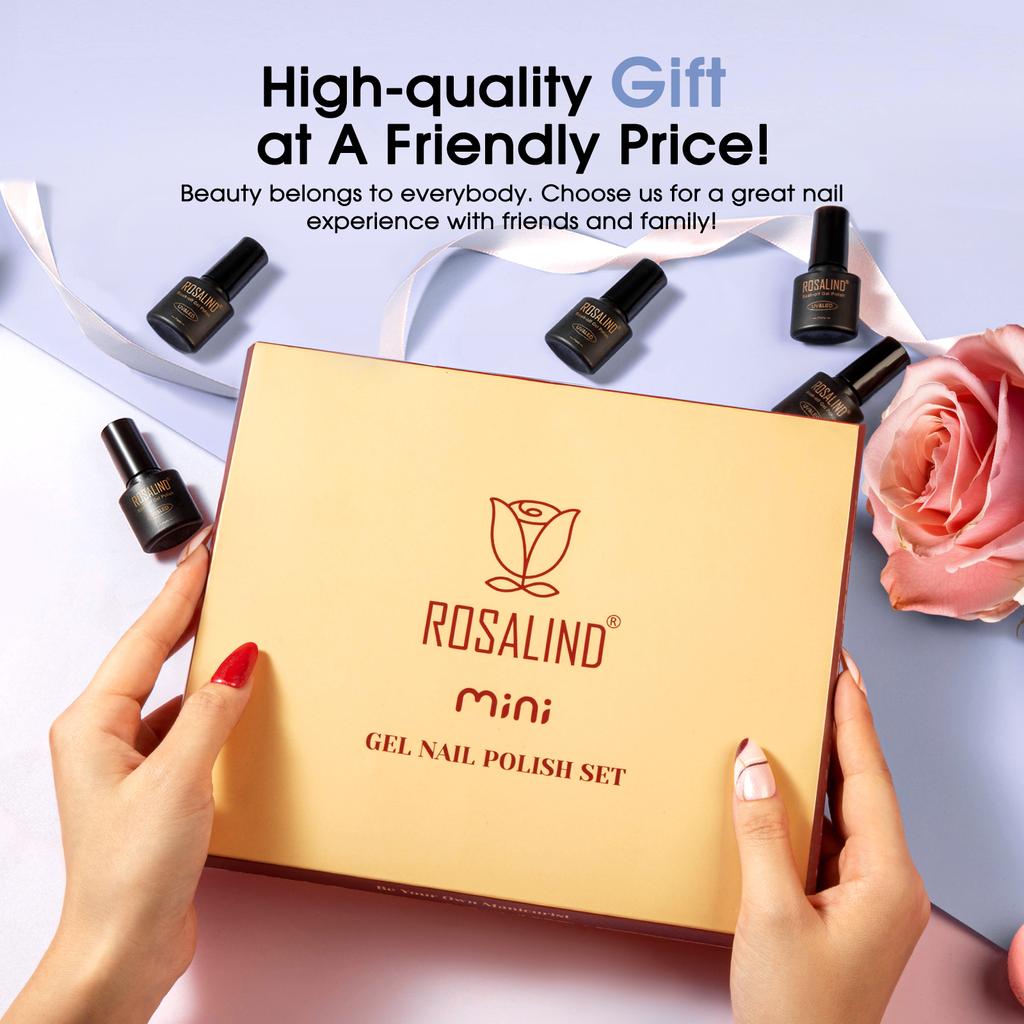 ROSALIND 38pcs Nail Polish Gel Kit Colorful Semi Permanent Gel Nail Polish Soak Off UV Gel Base Matt Top Coat Gel Polish Varnish Hybrid Lacquer Gel