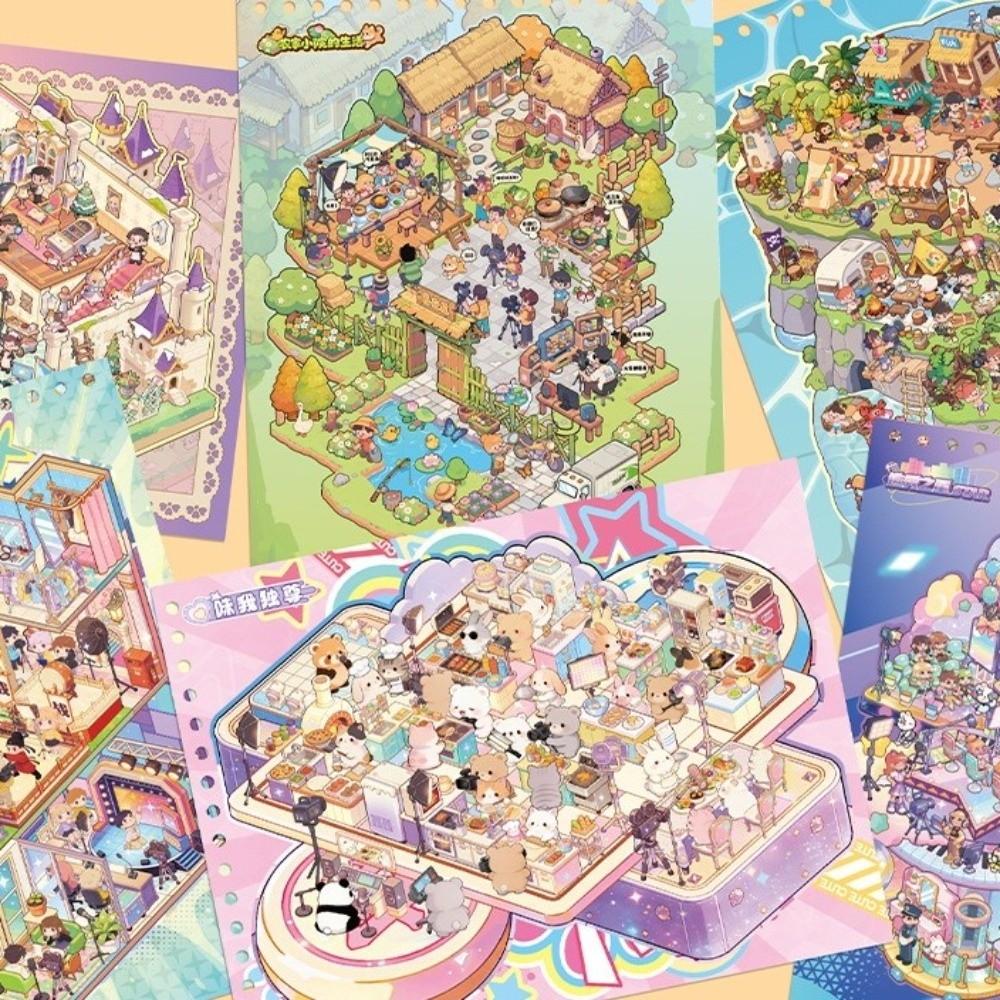 Variety Show Miniature Sticker Book PET Stacking Sticker New 3D Decorative Stickers DIY Projects
