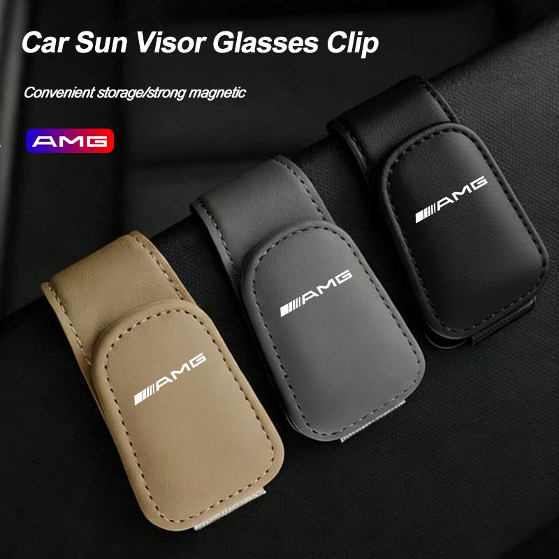 Car Sun Visor Glasses Clip Ticket Card Storage Clamp For Mercedes Benz AMG W203 W205 W206 W211 W220 W212 W201 W222 GLK W221 GLC RM6
