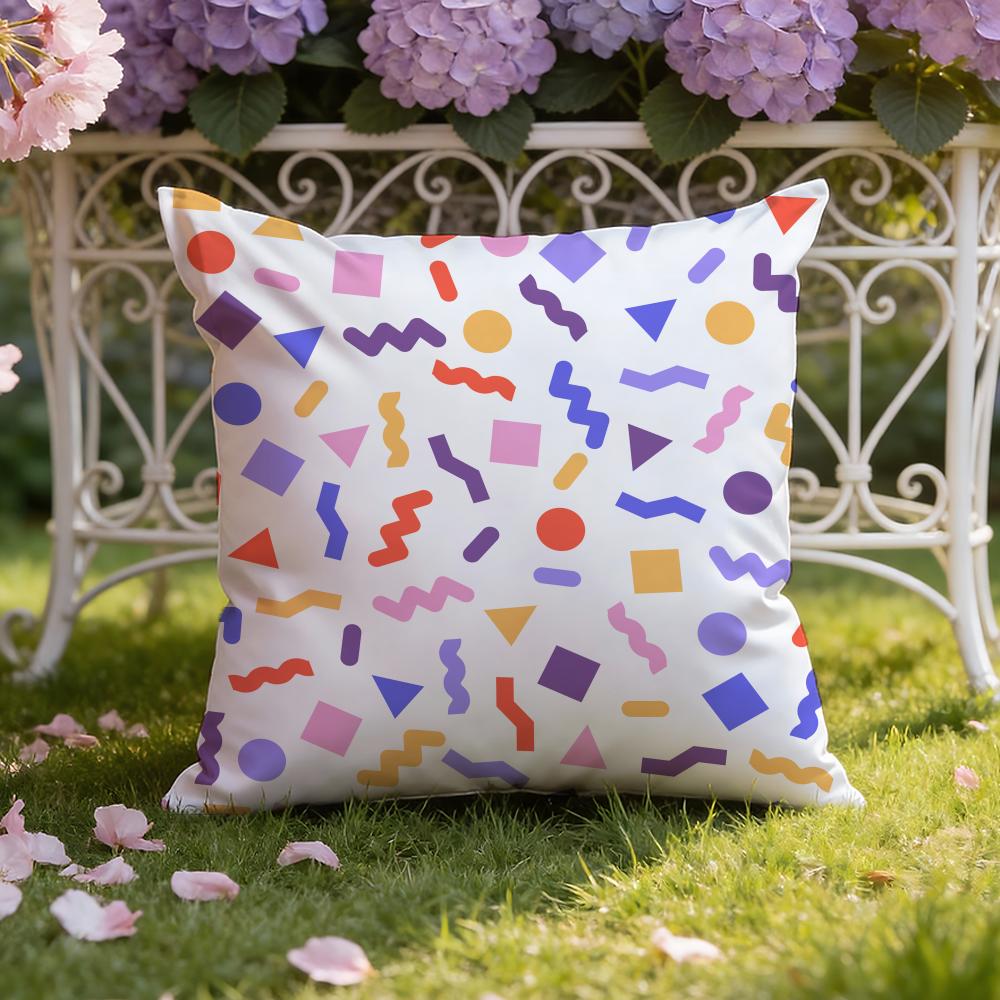 M-Memphis seamless patterns Cushion Cover Home & Car Dual-Scene Pillow Cover: Reversible for Premium Comfort