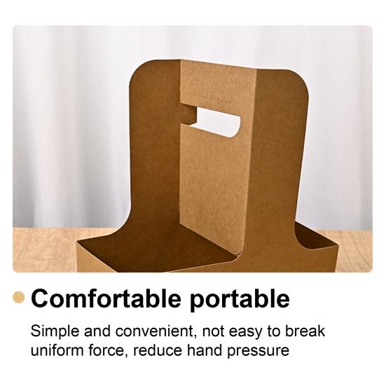 10 шт. одноразовых контейнеров для напитков на вынос, держатель для 2 или 4 стаканов из картона с ручкой, контейнер для горячих или холодных напитков для доставки еды на вынос