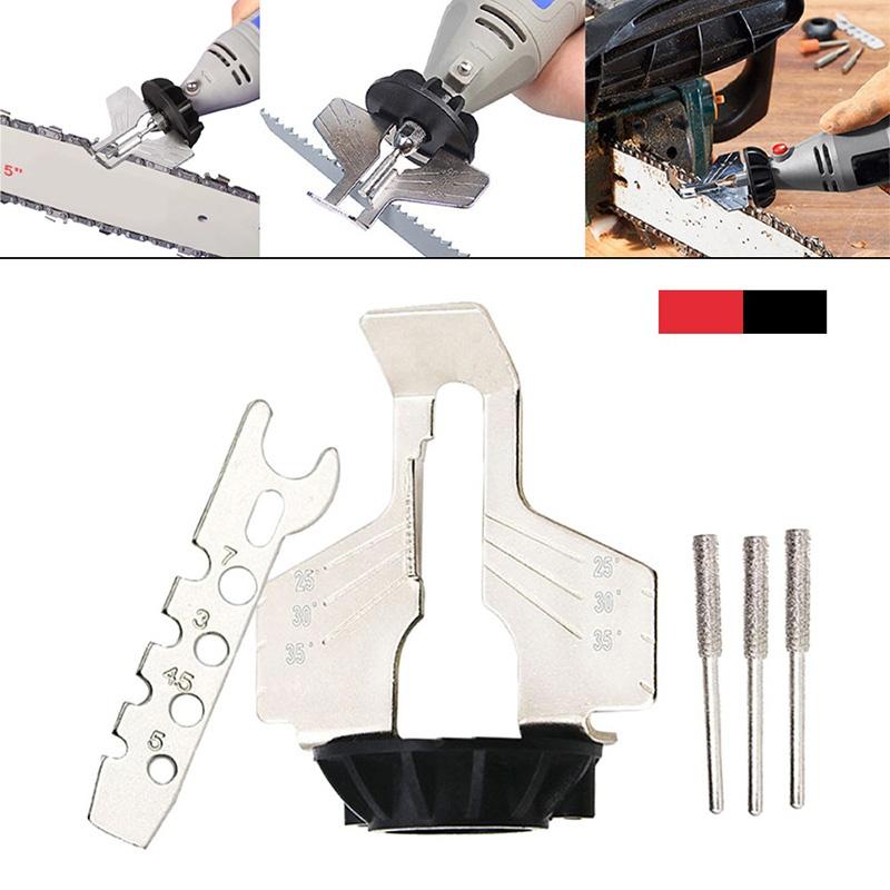 Chainsaw Sharpening Kit Rotary Sharpener Tool Chain Machine Head Saw Chains Blade Guide Drill Adapt Electric Grinder Polishing Attachment Set