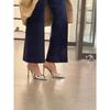 2025 New Pointed Rhinestone Silver High Heels Femininity Socialite Stiletto High Heels Women's Shoes Single Shoes Sandals Ins