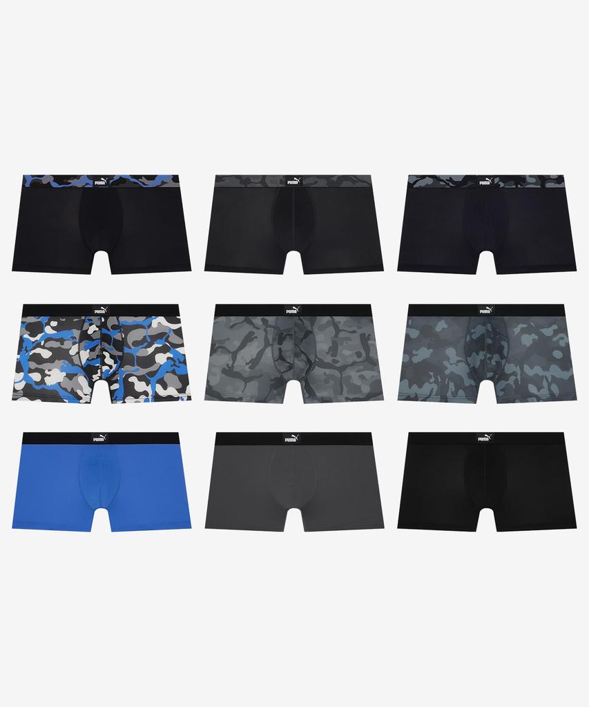 PUMA BODYWEAR [9-Pack] Sporty Essential Boxer Briefs Camo Edition