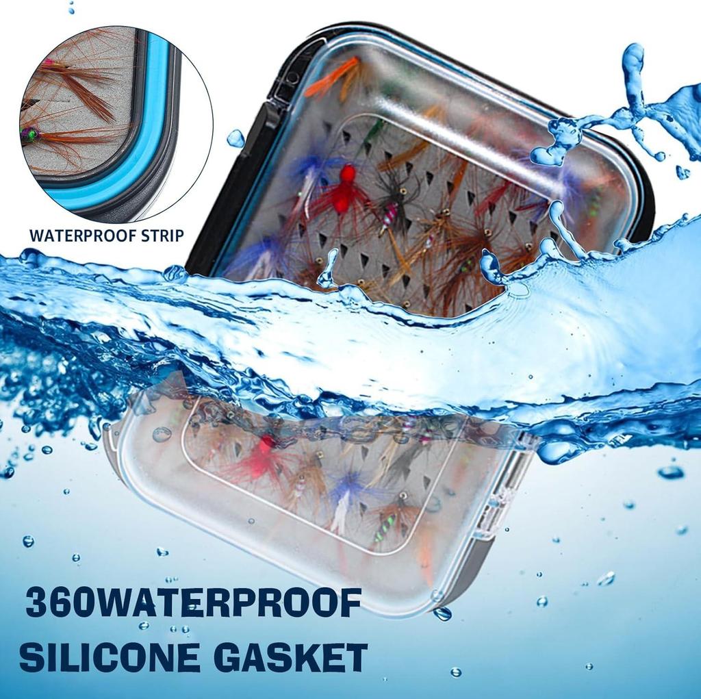 Набор из 64 мушек для ловли рыбы нахлыстом с коробкой для снастей. Приманки ручной работы для ловли форели и окуня.