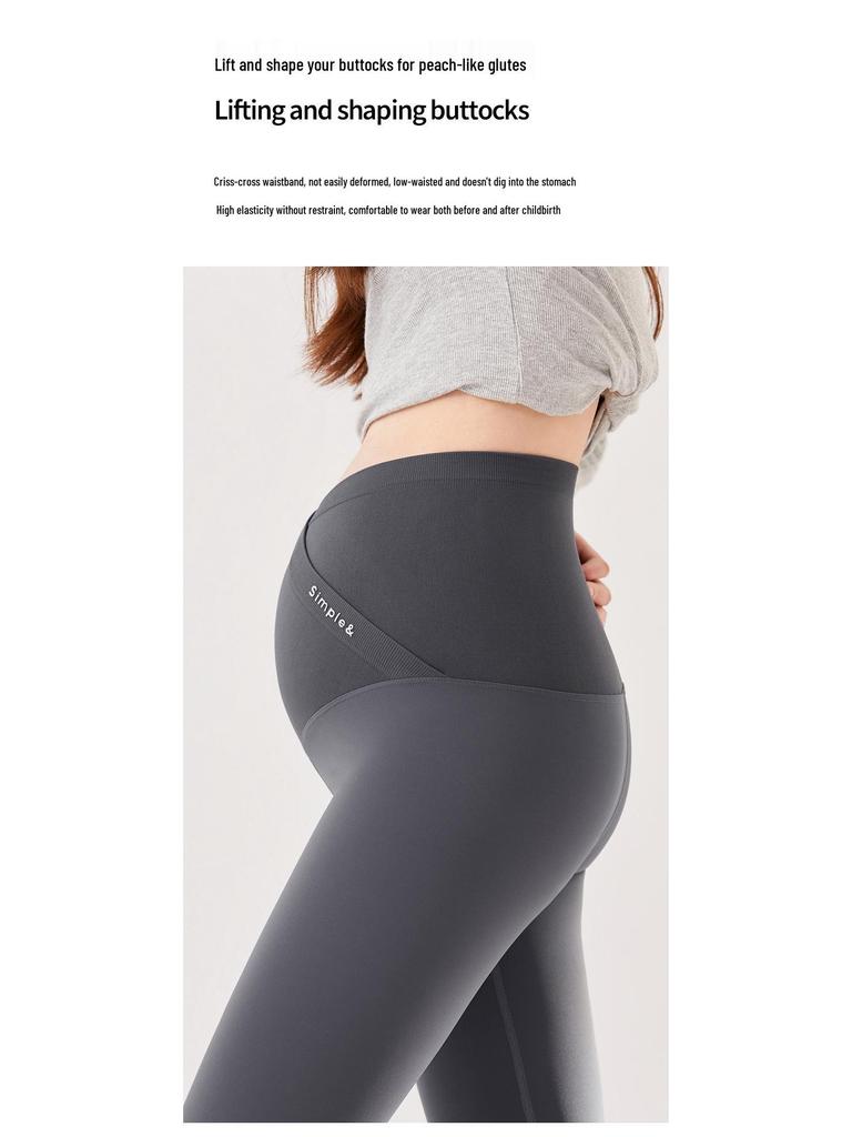 Брюки для йоги для беременных с высокой талией и флисовой подкладкой с поддержкой живота