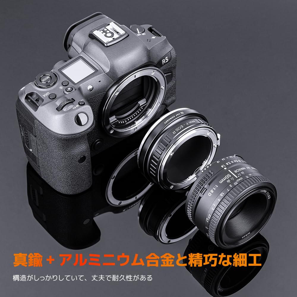 CONCEPT Mount Adapter for Nikon Lenses to Canon EOS R Converts Nikon Lenses to Canon Lenses for Infinity Direct from the Manufacturer K&F F-Mount