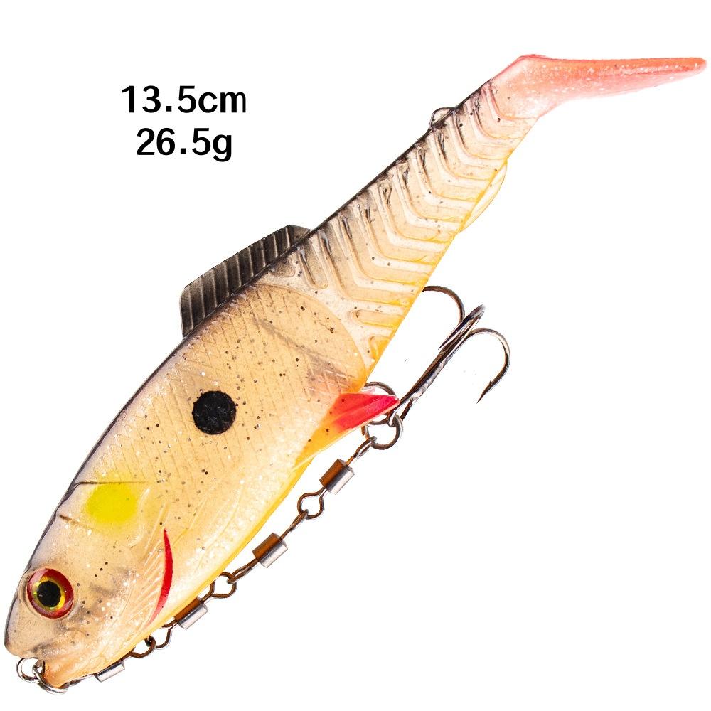 Sinking Paddle Tail Soft Swimbait with Treble Hooks 3D Realistic Eyes Pike Perch Predator Fishing Soft Lure Freshwater Tackle