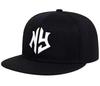 [sproutsy] Flat Visor Cap with Embroidered Logo, Snapback Hat, NY (JP, Numeral Size, 58.0 Cm, Black)