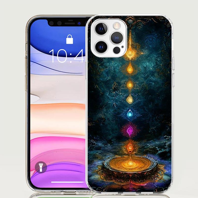 Чехол для телефона 'Йога Чакра Духовная Энергия Вселенная' Для iPhone 17 Air 16 15 Plus 11 14 Pro Max 13 Mini 12 7 8 + SE Патерн Арт Cust