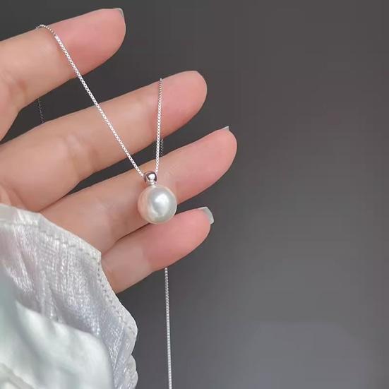 Женское ожерелье с подвеской из искусственного жемчуга, медная цепочка из змеиной кости, вечеринка, свадьба, выпускной, ожерелье на ключицу, шея, ювелирные изделия