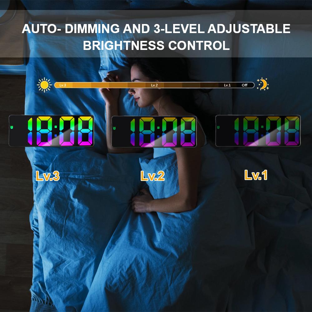 Электронные студенческие цифровые часы настольные часы светодиодный будильник 12/24 часа голосовое управление температура двойной повтор