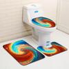 Расписной Коврик для Ванной Комнаты Туалета из Трех Частей, Комбинация, Набор Бытовой Дверной Коврик, Кухонный Впитывающий Нескользящий Ковер