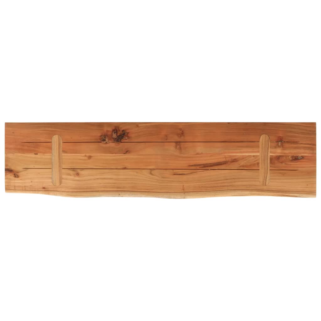 Wall Shelf 80 x 20 x 3.8 cm Rectangular Solid Acacia Wood with Natural Edge