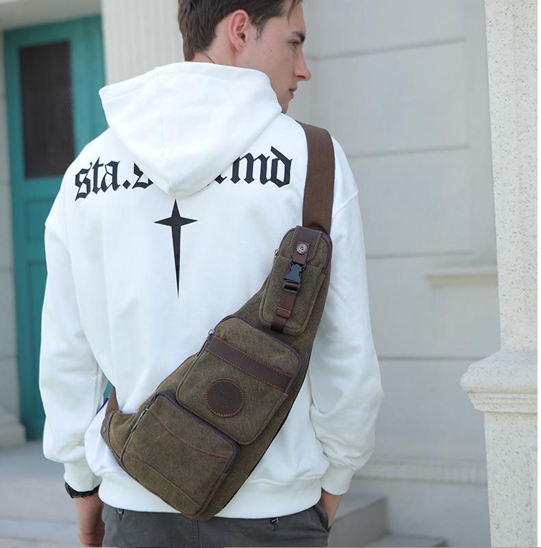 Ретро Холщовая Сумка-Кроссбоди Полумесяц - Мужская Нагрудная Сумка Большой Вместимости