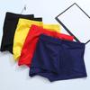Мужские трусы-боксеры, однотонные, дышащие, эластичные, U-образные, с плоским углом, трусы, домашняя одежда