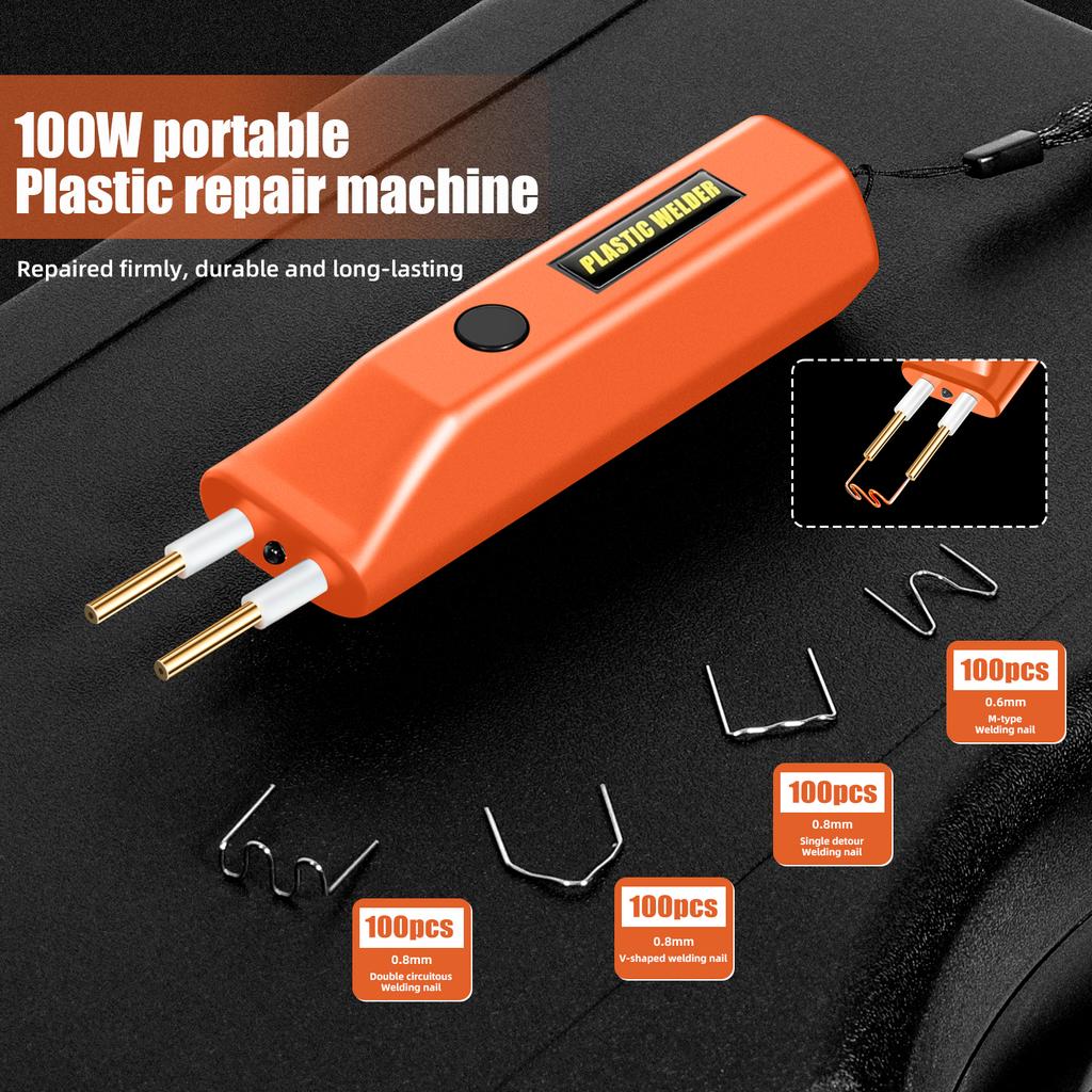 Пластиковый сварочный аппарат, Беспроводной ручной набор для сварки пластика с 400 скобами, Портативный мини-сварочный аппарат для автомобильного бампера