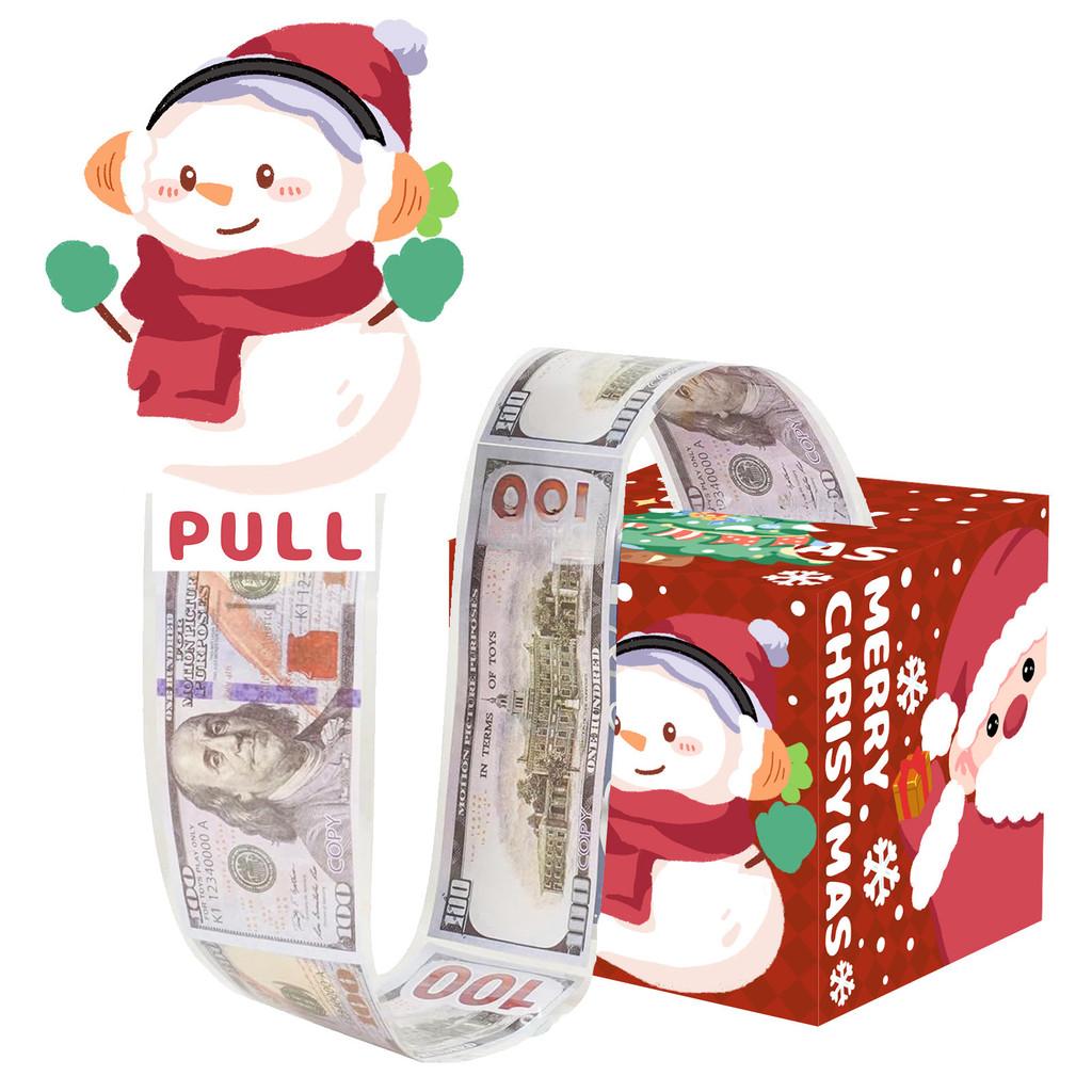 Snowman Cartoon Pattern Red Gift Box Christmas Decoration Prop Atmosphere