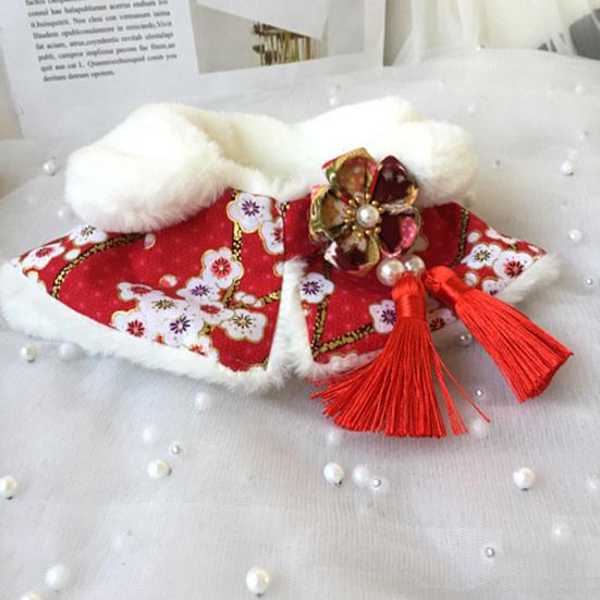 Плащ для питомца на шнуровке, застежка-липучка, дышащий, ветрозащитный, без рукавов, нарядный, с цветочным принтом, новогодний плащ для собаки