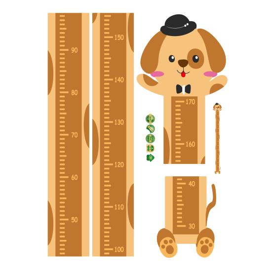 Animal Baby Growth Chart Decal Self-Adhesive Children Bedroom Play Room Nursery Boys Girls Height Measurement Ruler Wall Sticker