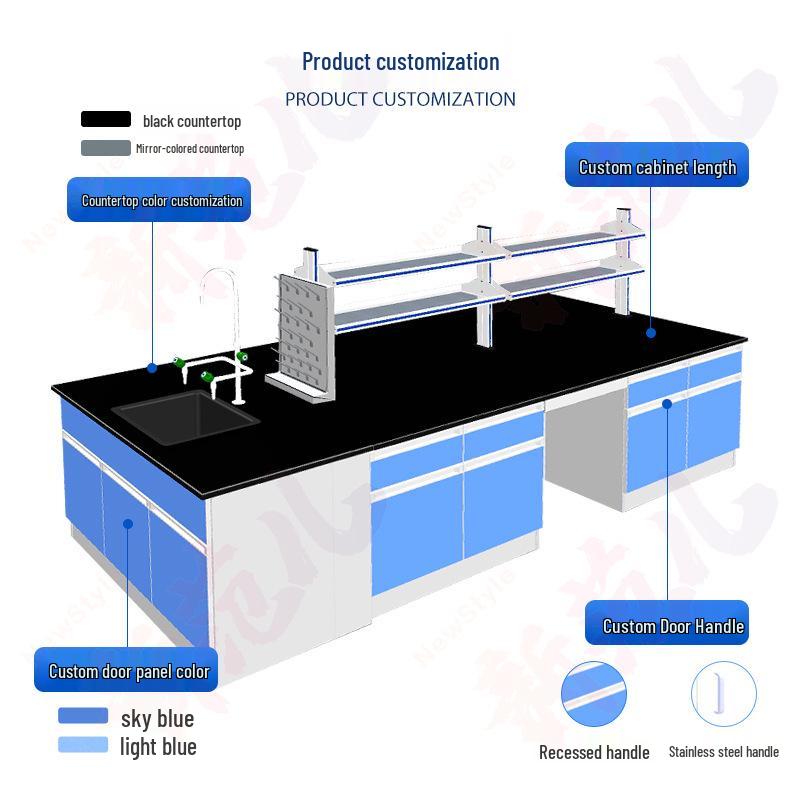 Customized Steel-Wood Laboratory Workbench - All-Steel Central Operating Table for Chemical Experiments
