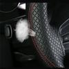 Genuine Leather Braid Steering Wheel Cover 15 Inch Embossing Hand Stitch Car Steering Wheel Interior Accessories