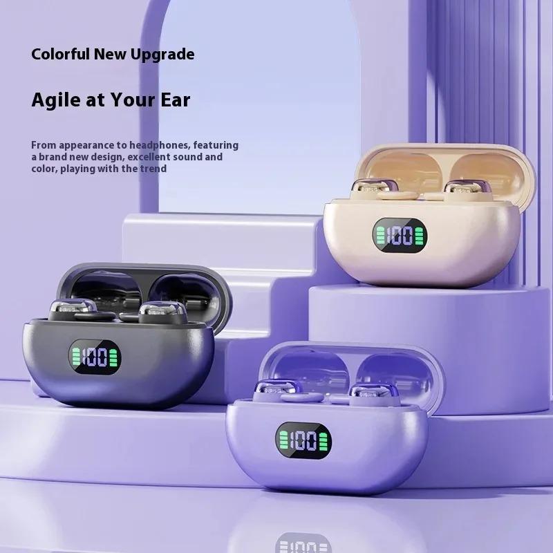 Беспроводные Bluetooth 5.4 Наушники с шумоподавлением ENC, Earbuds, Зажим для ушей для сна, Легкие наушники, Стереозвук для музыки