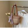 Spring New Temperament Shoulder Straw Bag Casual Versatile Striped Small Women's Bag Tote Bag