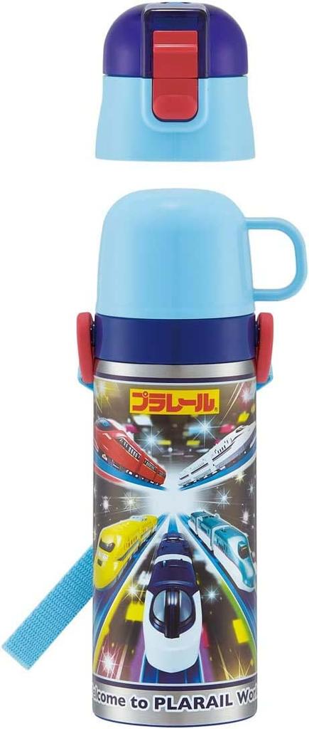 Бутылка для воды из нержавеющей стали Skater, 2-сторонняя, для прямого питья, 470 мл, чашка для питья, 430 мл, Plarail 23, легкая, для мальчиков, спортивная бутылка, симпатичная