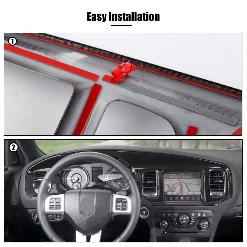 Наклейки на крышку приборной панели с центральным управлением для Dodge Charger 2011-2014, автомобильные аксессуары из АБС-пластика