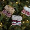 Red fabric small boots pendant christmas ornament christmas eve gift christmas tree car pendant decoration