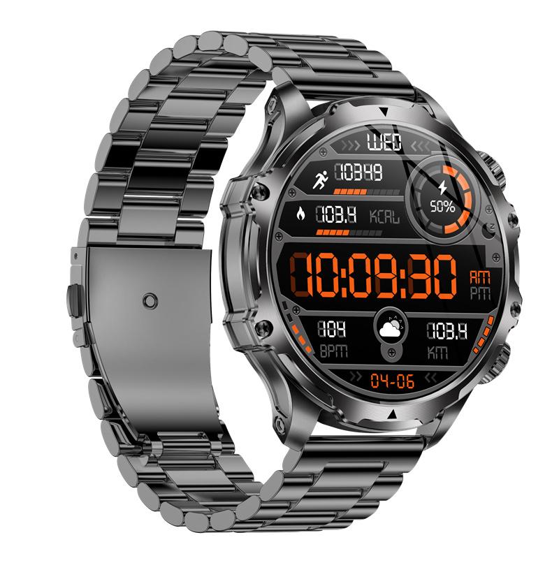 AK75 Smart Watch Flashlight 1.9inch Men Outdoors Sports Fitness Tracker 700mah Large Battery BT Calling LED Light Smartwatch