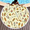 Круглое пляжное полотенце Вкусный рисунок пиццы Круглое пляжное покрывало Большое легкое пляжное полотенце Быстросохнущее впитывающее мягкое полотенце для бассейна