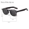 Винтажные заклепки Стимпанк Клипсы Солнцезащитные очки Женские Мужские Классические Квадратные Съемные Откидные Поляризованные Линзы Солнцезащитные очки UV400