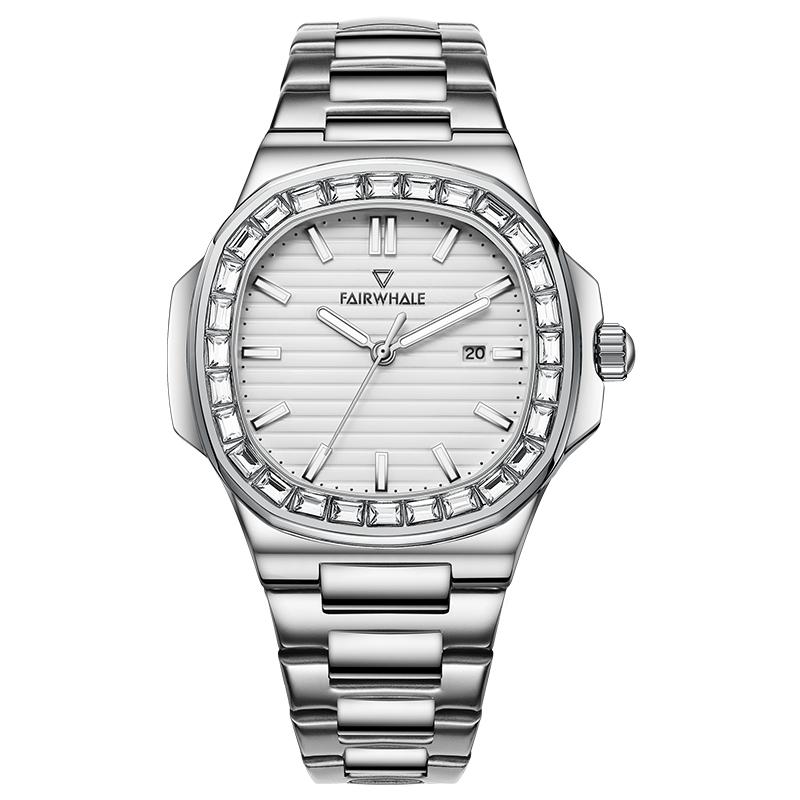 MARK FAIRWHALE FW-5620 Trend Diamond Luxury Men Watch Stainless Steel Fashion Quartz Watches High Quality Watches for Man