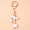 Fashion Pearl Shell Starfish Keychain Y2K Crystal Key Ring Pendants for Women Girls Handbag Decor DIY Summer Beach Jewelry Gifts