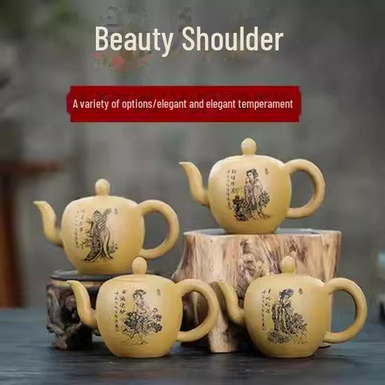 Набор чайников ручной работы из фиолетовой глины Исин – Чайный сервиз в стиле кунг-фу с различными формами чайников (Сертификат включен)