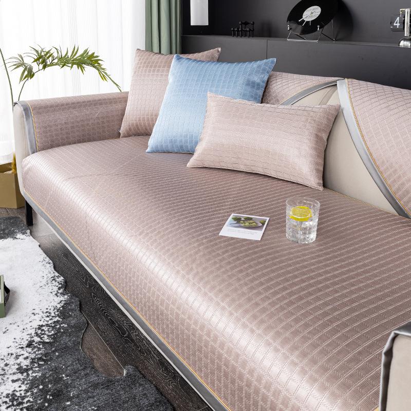 Summer Ice Silk Sofa Cushion, Summer Non-Slip Simple Mat Seat Cushion Rattan Mat  New Breathable And Washable