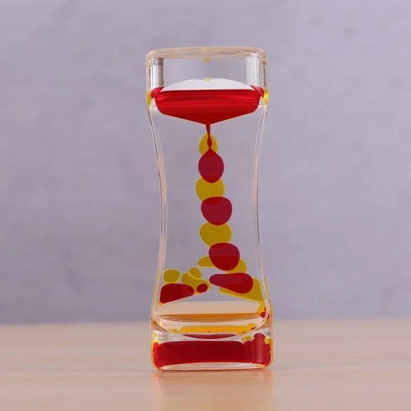 Home Hourglasses Timer Movement Sensory Toy For Kids Adults Stress Relief Office Desktop Decor Mixed Color Liquid Motion Bubbler